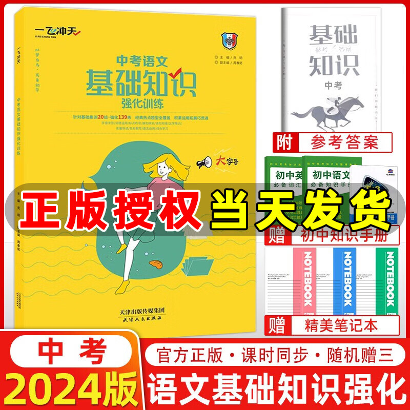 2024版 一飞冲天中考语文基础知识强化训练综合版初中语文积累与运用巩固提升考前训练160篇