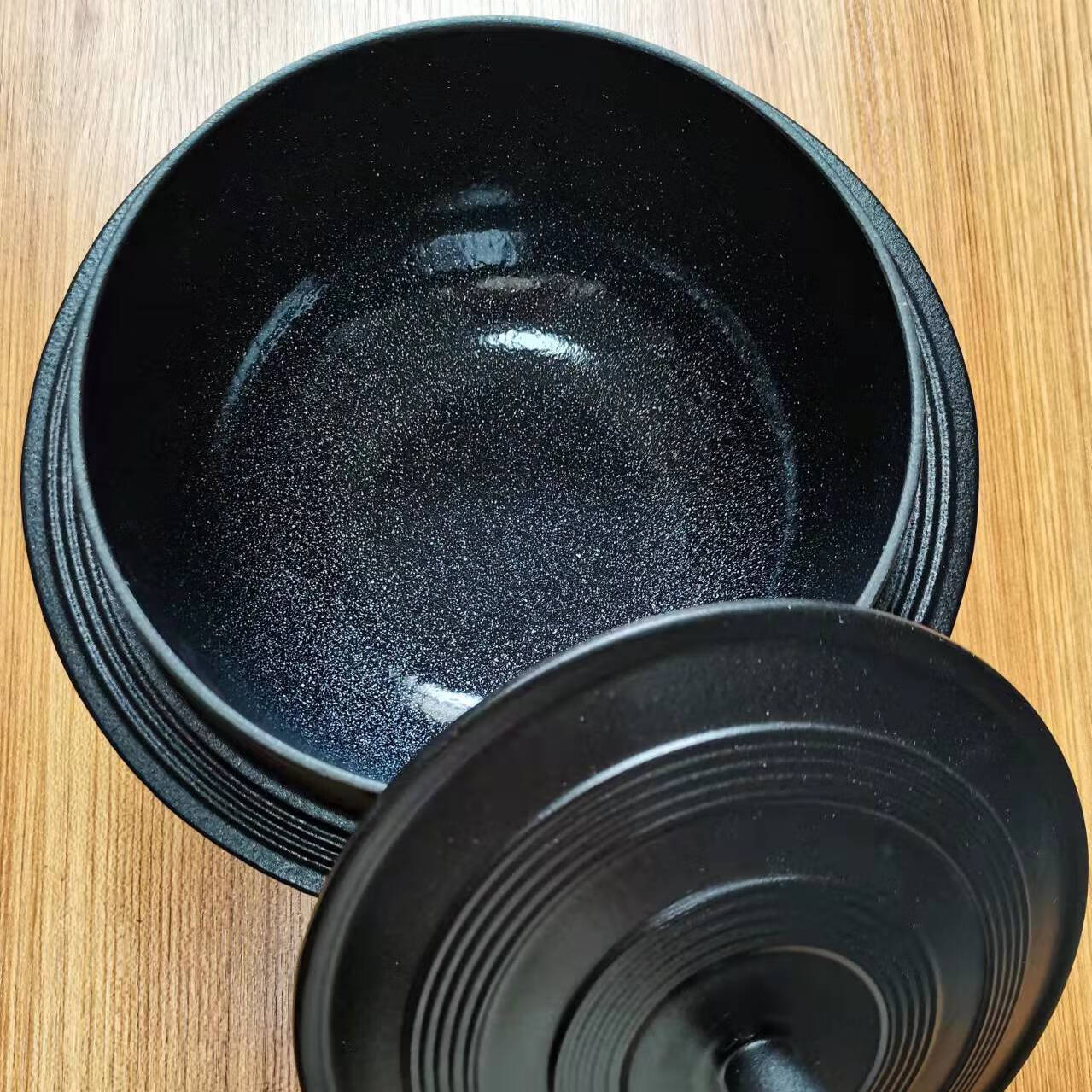 铸加厚韩式炖锅老式生铁锅家用柴火焖米饭出口 12cm珐琅朝鲜族铸铁锅