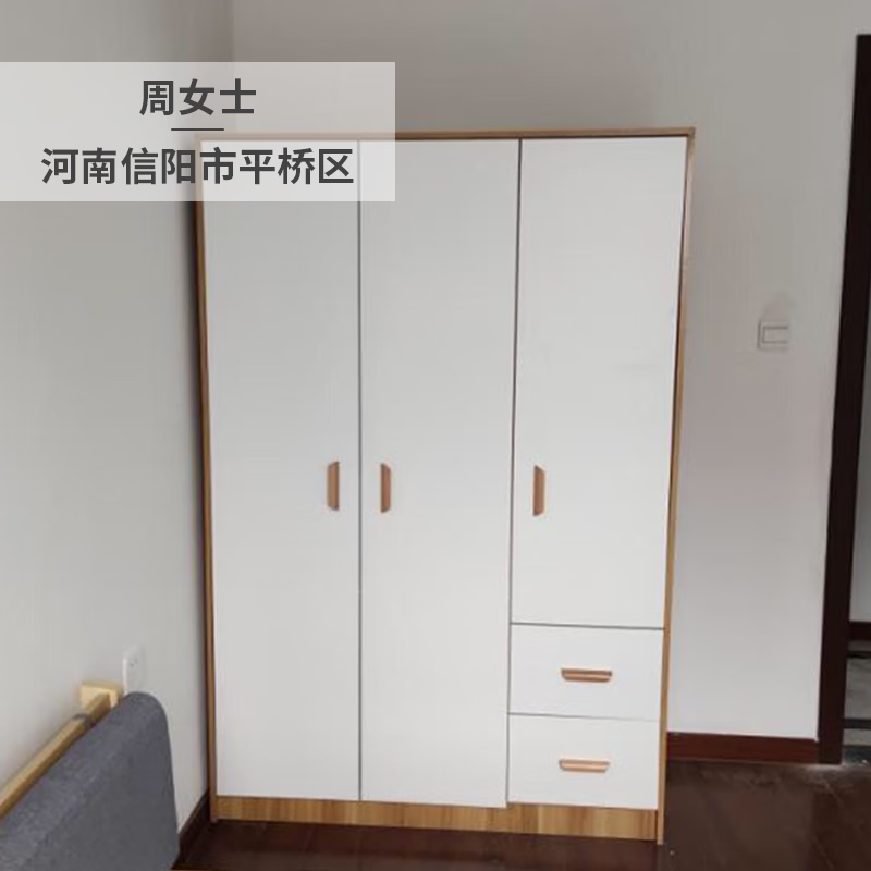 森普顿实木衣柜卧室平开门衣柜组合现代简易简约板式家用柜子收纳衣橱 四门实木衣柜(160*50*180cm) E0级生态板