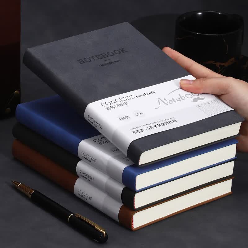 法拉蒙（faramon）4本装商务笔记本本子B5加厚皮面记事本皮面复古办公文具日记本