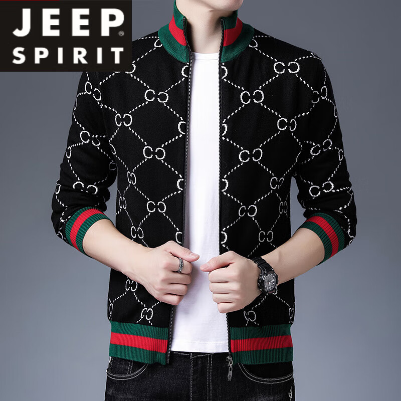 吉普jeep【品牌严选】夹克外套男春秋季新款男士长袖休闲外套针织开衫