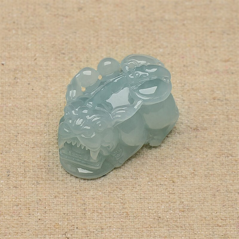 甄祥小号翡翠貔貅吊坠 天然a货冰糯种玉石皮丘貔恘挂件男女款303