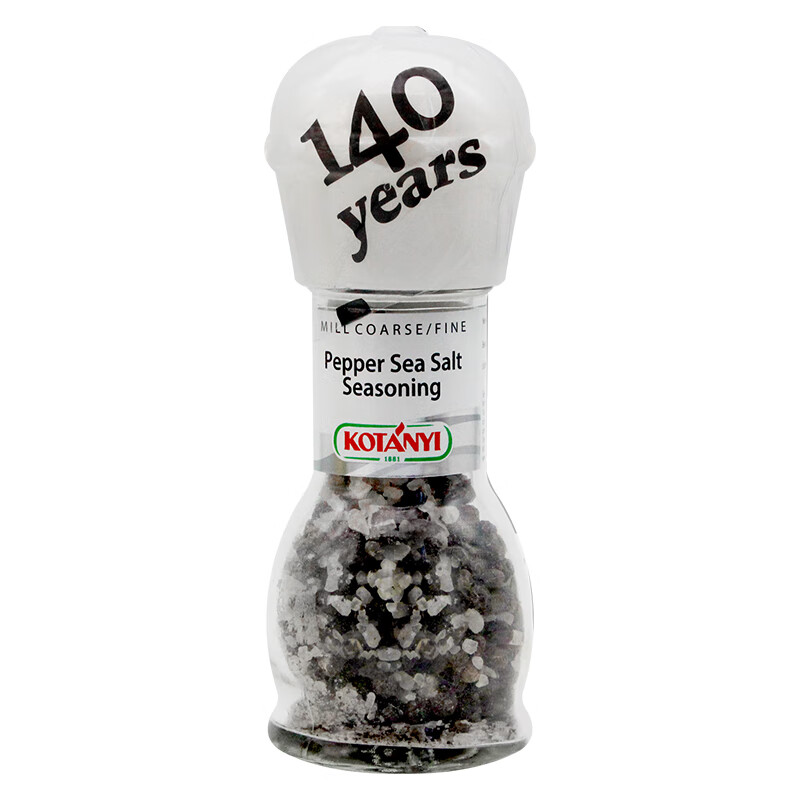 可达怡(kotany)进口可达怡黑胡椒海盐研磨瓶65g西餐牛