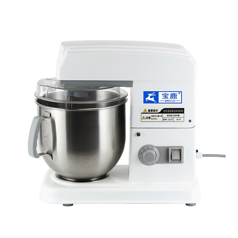 宝鹿宝鹿厨师机商用7L鲜奶油打发机静音多功能家用和面机揉面机台式电动搅拌机搅面打面机高速打蛋器 白色