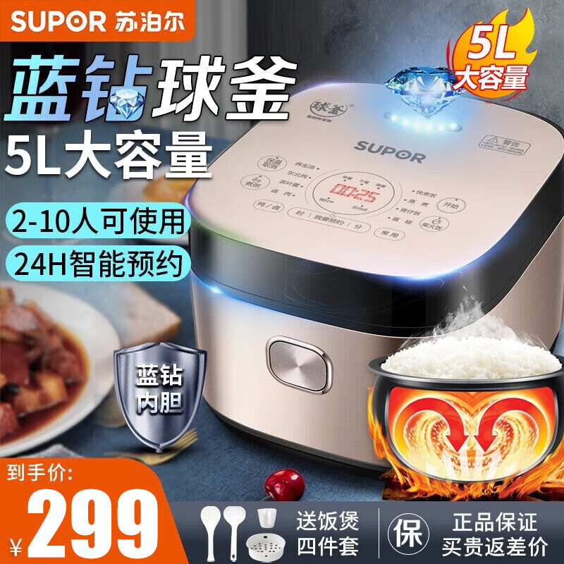 ղSUPOR緹Ҽ4Lڵ4-5-8˶๦΢ѹ24СʱԤԼ緹  Ľ 5L 