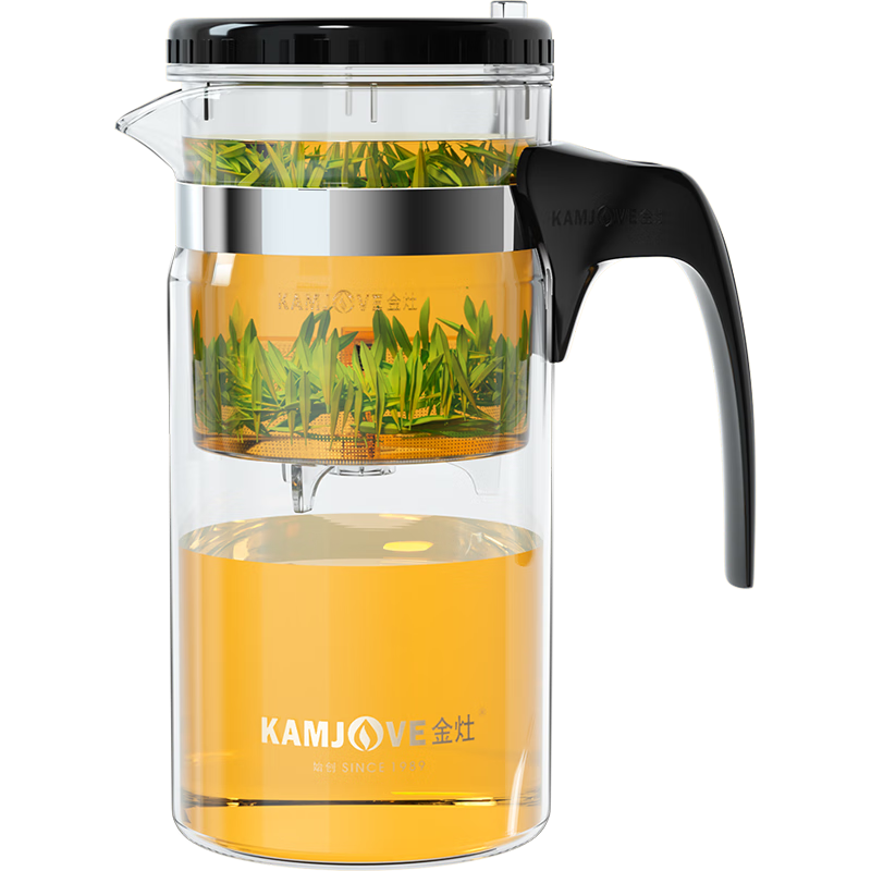 金灶（KAMJOVE） 飘逸杯茶道杯耐热玻璃茶壶套装过滤泡茶壶茶具玲珑杯花茶壶泡茶器 TP-200（1000ml）1765934601