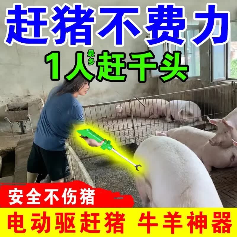 赶猪神器大容量功率赶猪器电猪棒高压电猪棍棒防水款驱牛羊通用拍 53CM充电照明款约赶500头猪怎么看?