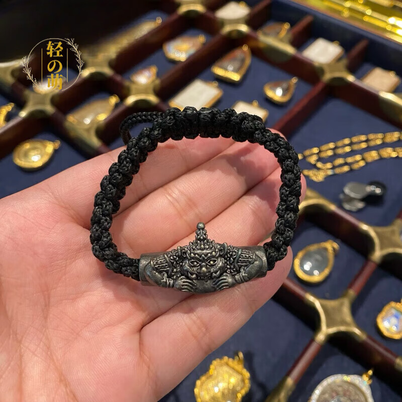 轻萌弟泰国佛牌拉胡庙拉胡手绳手链可调节尺寸饰品崇迪坤平 男款大号