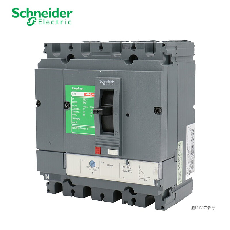 施耐德电气 空开 cvs100b tm80d 4p3d(4p)插入式┃热磁式25ka 塑壳
