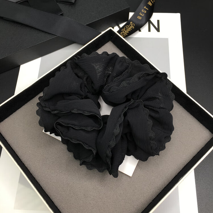 元族大肠发圈黑色布艺纱头绳粗扎马尾发绳韩国简约气质丸子头盘发皮套