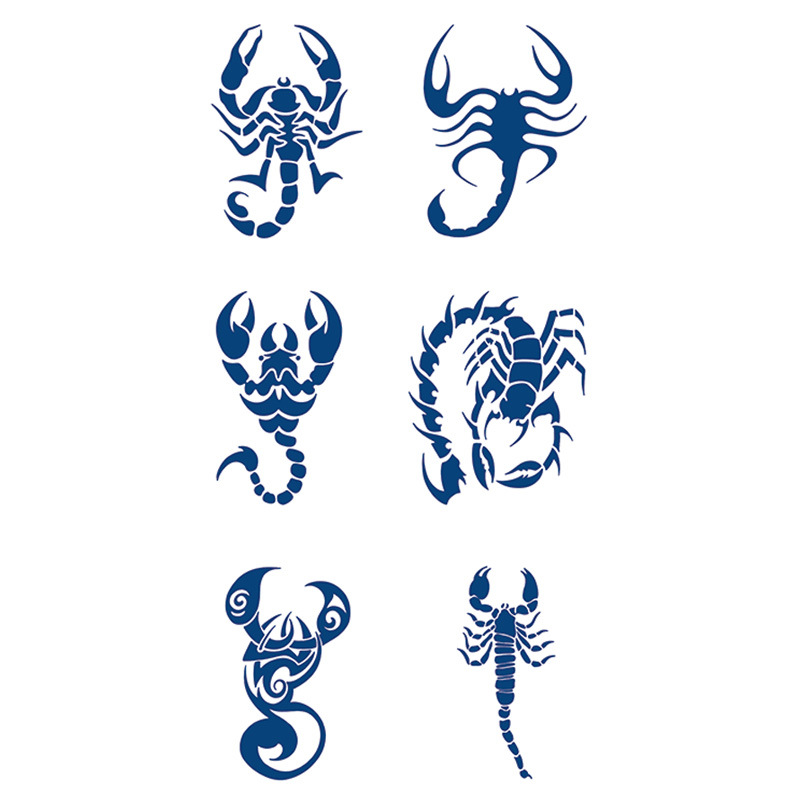 vieruodis草本果汁纹身贴蝎子图案逼真锁骨花臂男女半洗不掉 蝎子(xz