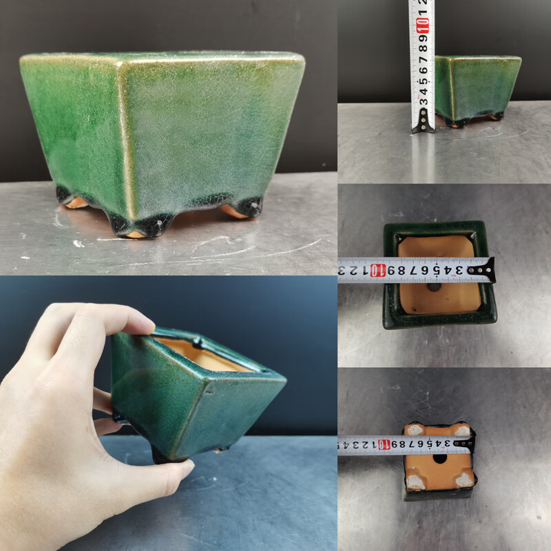 陶瓷贴花四方大花盆透气蝴蝶兰笔筒高筒盆栽花瓶 石湾花盆001 陶瓷