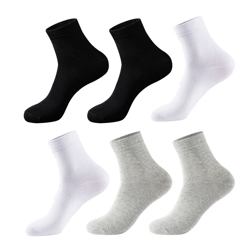 芝麻时光10a级抗菌 袜子女 100%棉纯棉堆堆袜可直 全棉中筒抗菌防臭四季款 拍1发6混色【包含赠送共发 6双