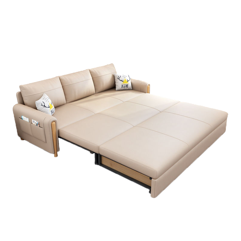 顾格 沙发床 北欧现代铁架多功能可折叠沙发床客厅两用单双人小户型科技布艺沙发 HX354-1.26米乳胶含储物