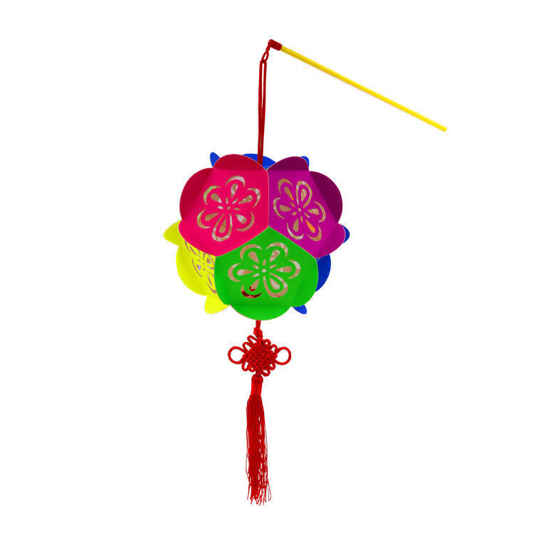 台爵幼儿园礼物手工制作diy材料花灯手提发光绣球灯笼 花色