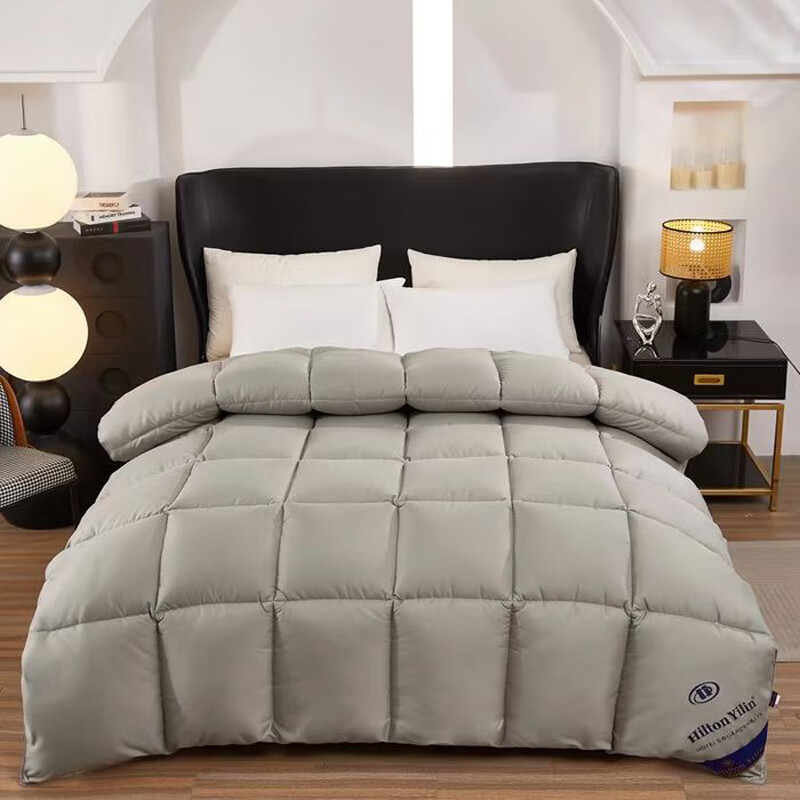 元族希尔顿星级酒店全棉加厚保暖羽丝绒被冬季被芯冬天被子冬被8-10斤 深灰银--希尔顿被子（新款） 200*230cm（8斤）