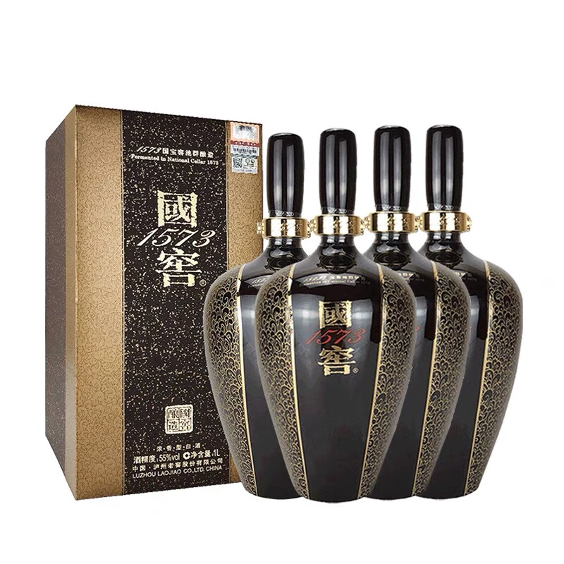 国窖1573浓香型高度白酒 生命中的那坛酒 金榜题名 55度 1L 4瓶 整箱