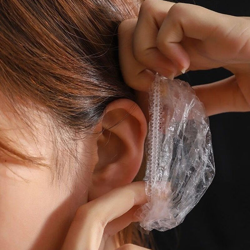 溥畔一次性耳套防水成人一次性加厚耳套打耳洞洗澡洗头防进水美容染发