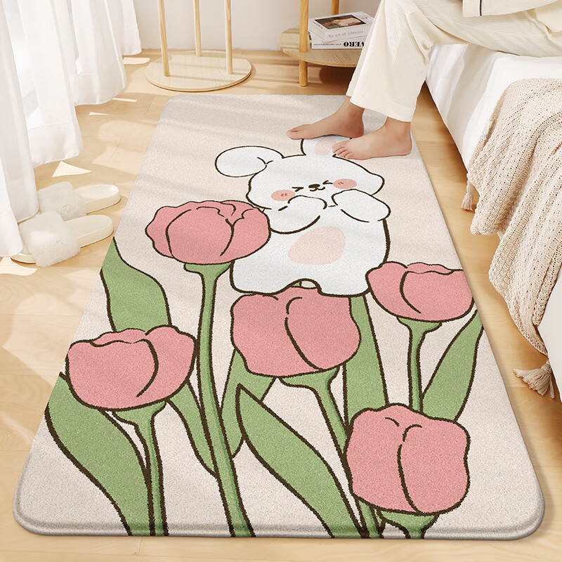 大江大江客厅地毯床边毯卧室茶几沙发毯子卡通网红垫子家用地垫砂糖兔