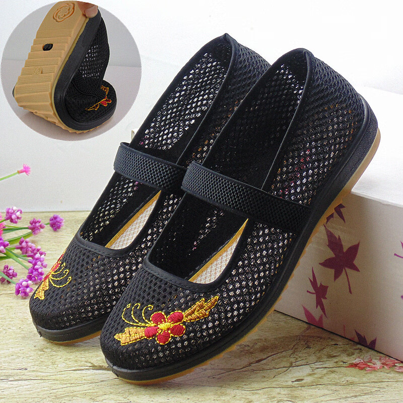 麦潮尚三寸小脚鞋夏季老太太透气网眼鞋裹小脚老年人北京奶奶网鞋三