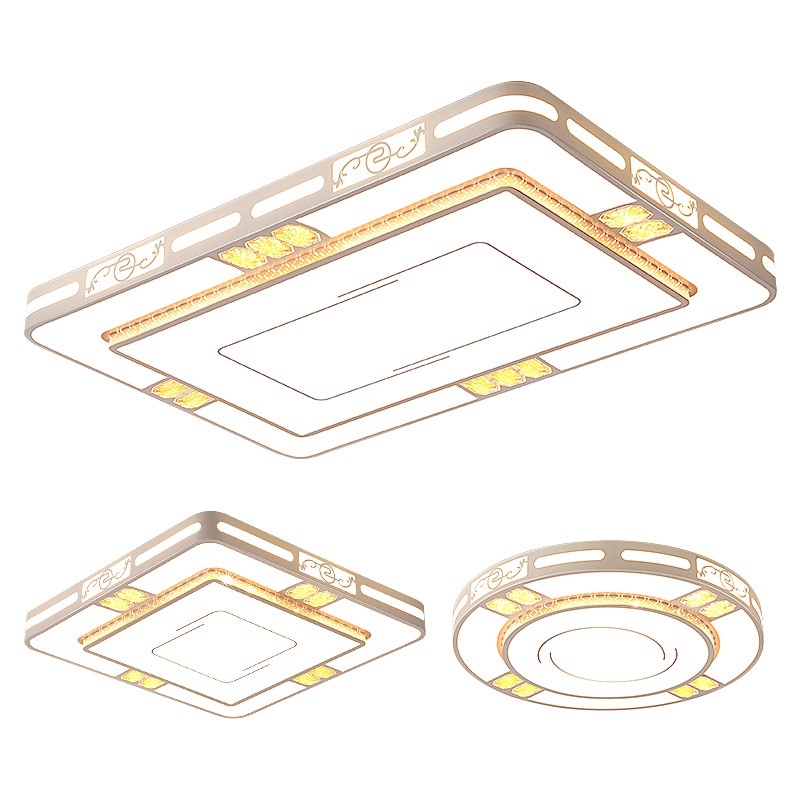 灯诺堡2026年新款灯具套餐厅客厅灯简约现代LED卧室家用长方形吊灯 黑框110*70cm高亮白光120瓦