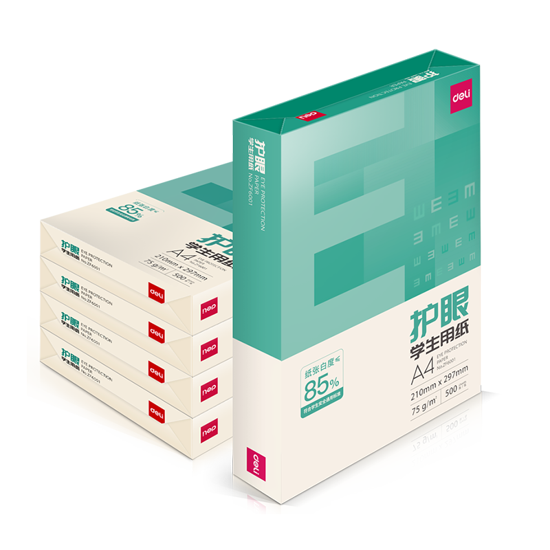 ������deli����ɫ����A4��ӡֽ 75g500��*5��һ�� ѧ����ҵ�ݸ�ֽ ˫��Ͱ� ����2500�� ZF6002�����۱�ɫ�� 114Ԫ