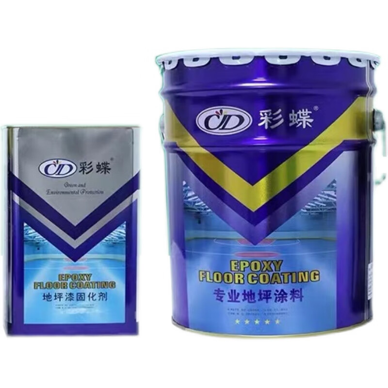 彩蝶環(huán)氧樹脂地坪漆薄涂地坪漆高光超耐磨水泥地面其室內(nèi)地坪漆 艷綠面漆20kg【16：4】