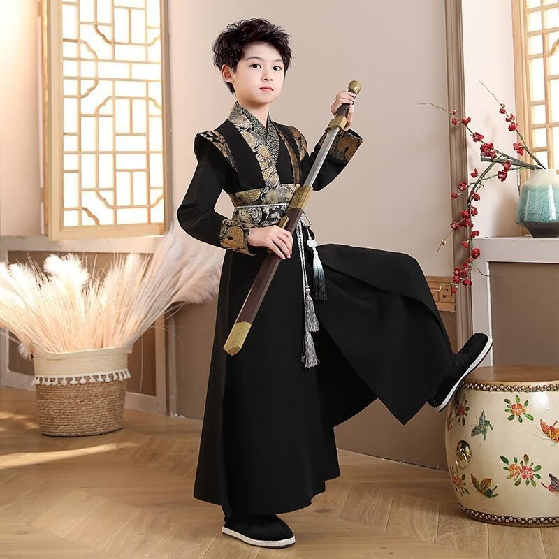 苏奇豆汉服男童春秋款中国风儿童古装高端公子国学少爷服古风武侠客唐装 侠黑色 140使用感如何?
