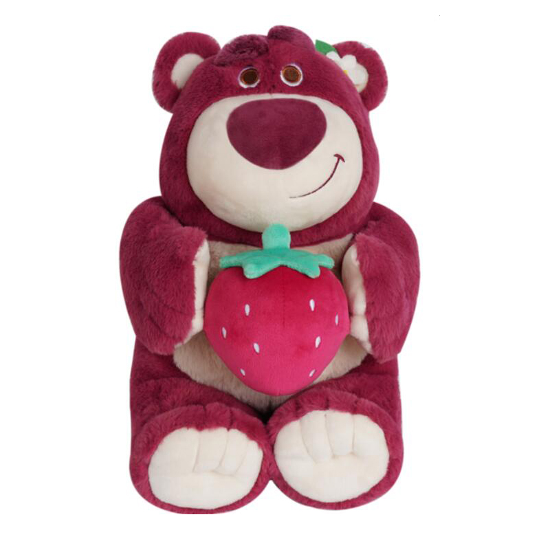 迪士尼草莓熊毛绒玩具抱抱熊公仔玩偶生日礼物抱水果草莓熊35cm带香味