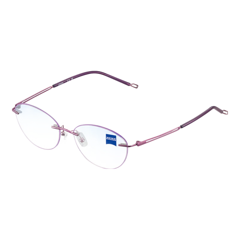 蔡司（ZEISS）光學(xué)鏡架 24新款無(wú)框β鈦眼鏡框修飾臉型百搭近視配鏡ZS23135LB 紫色（135DLB-662） 尺碼：M