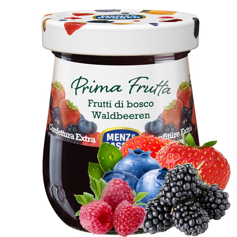 曼莎(menz&gasser)意大利进口0脂肪森林果酱340g果肉含量50%(草莓