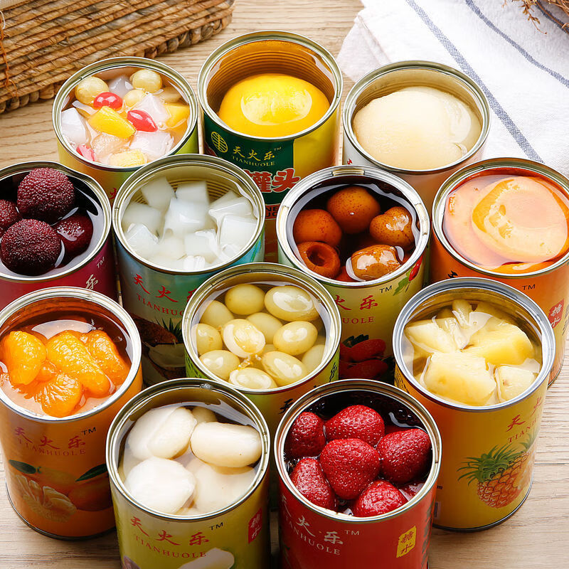 新鲜水果罐头混合6罐装每罐425克黄桃罐头椰果菠萝橘子梨什锦草莓 L：桃2+梨2+椰果2