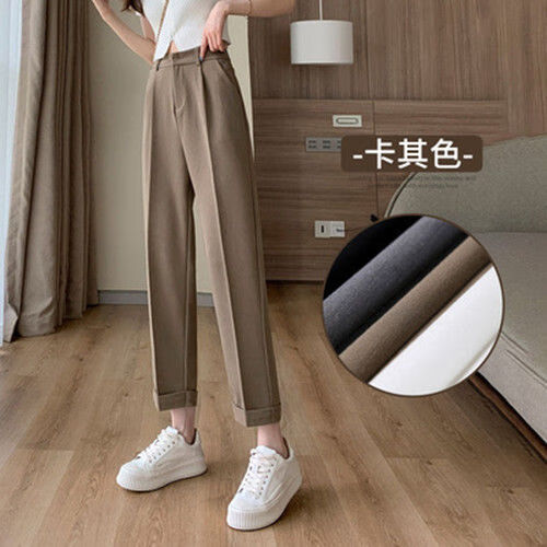 boku rooster裤女垂感夏季宽松显瘦遮肉卡其色裤女夏季薄款直筒宽松