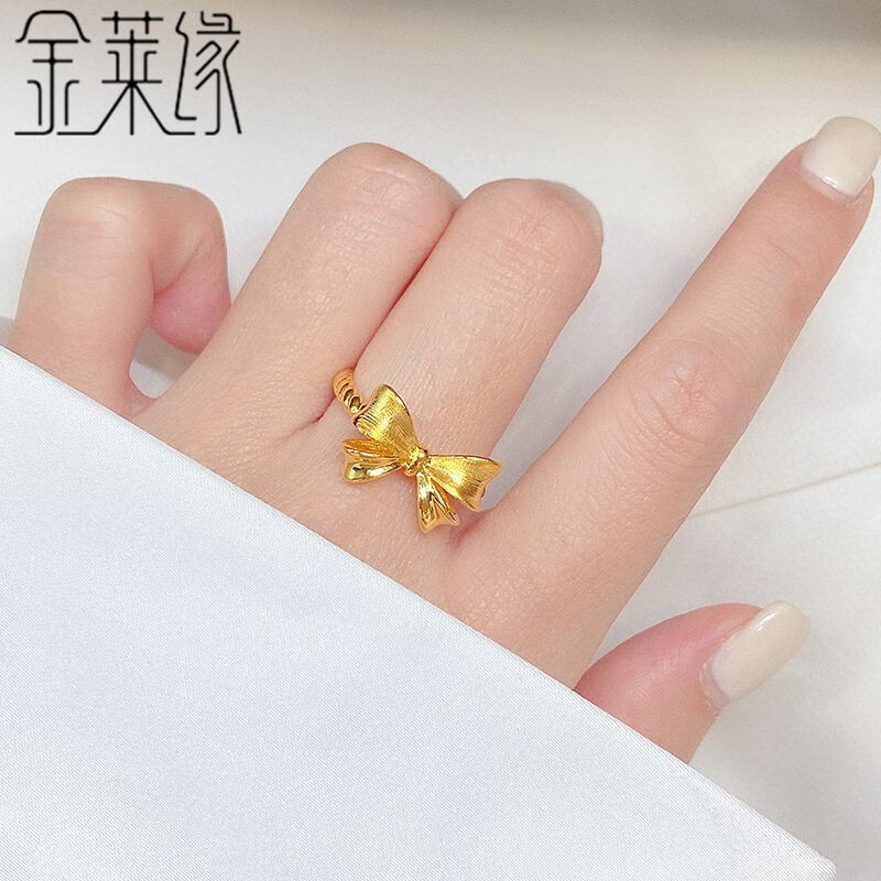 金莱缘黄金蝴蝶结戒指女999足金在逃公主戒指尾戒指环生日礼物送女友 14号克重 约1.4g怎么样,好用不?