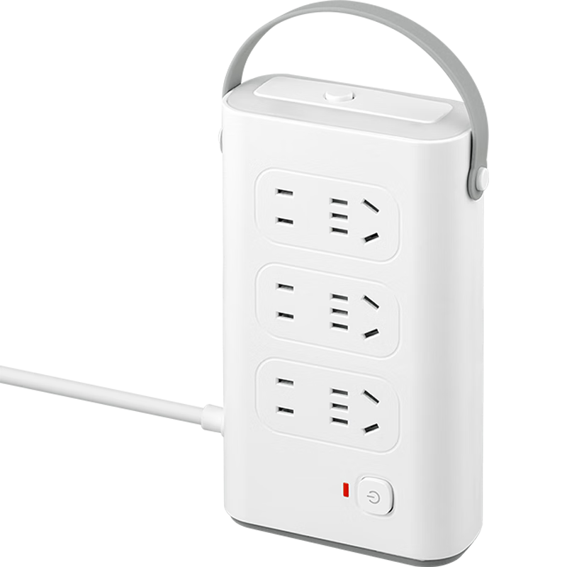 阿乐乐可立式三层USB/Type-c插座/插线板/扁头插排/排插/接线板/拖线板 带过载?；?总控+夜灯+手提带