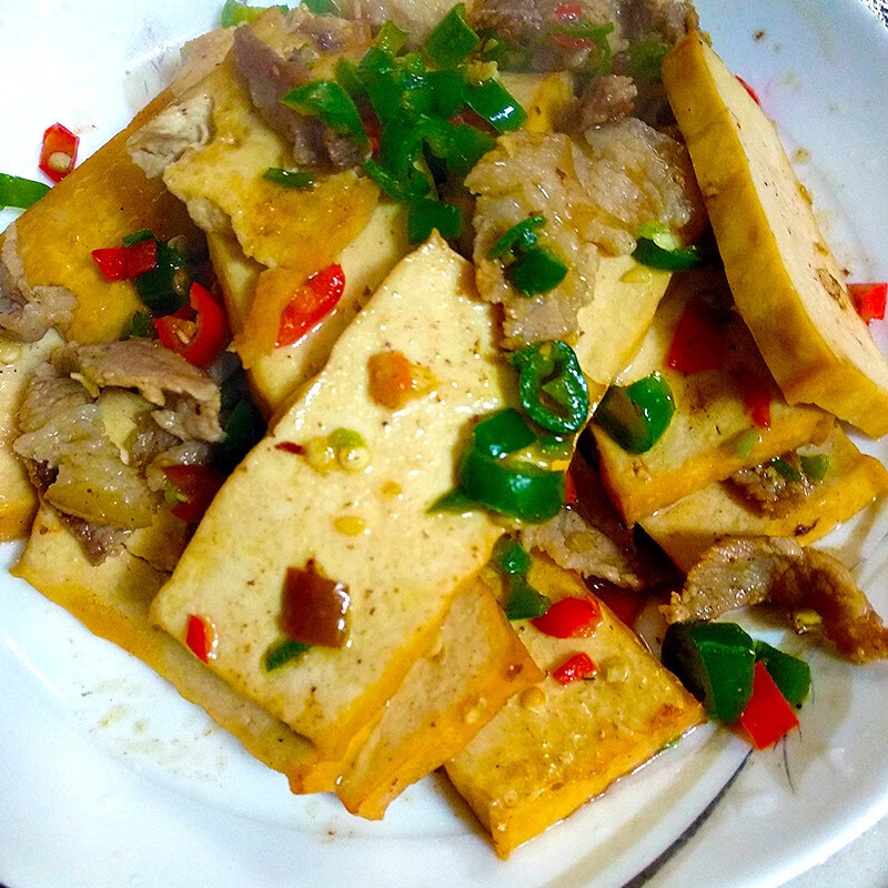 湖南特产 武冈卤菜 纯手工盐豆腐 腊香干豆干石磨豆干香干 1块装2包共