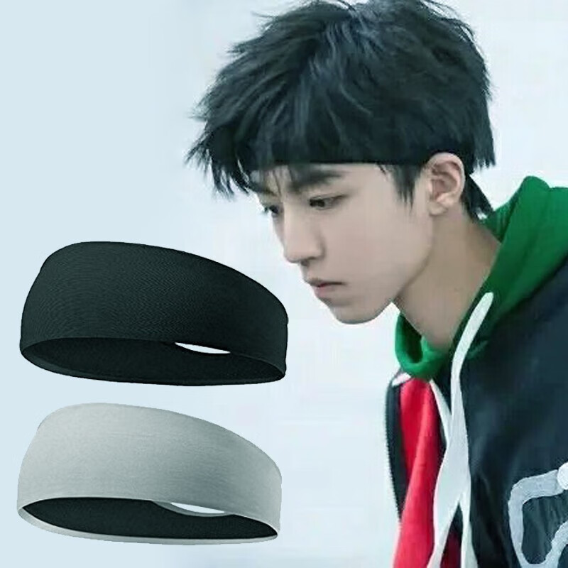 molc男生四季款黑色发带女日常外戴男士运动吸汗头带篮球秋冬头巾发饰