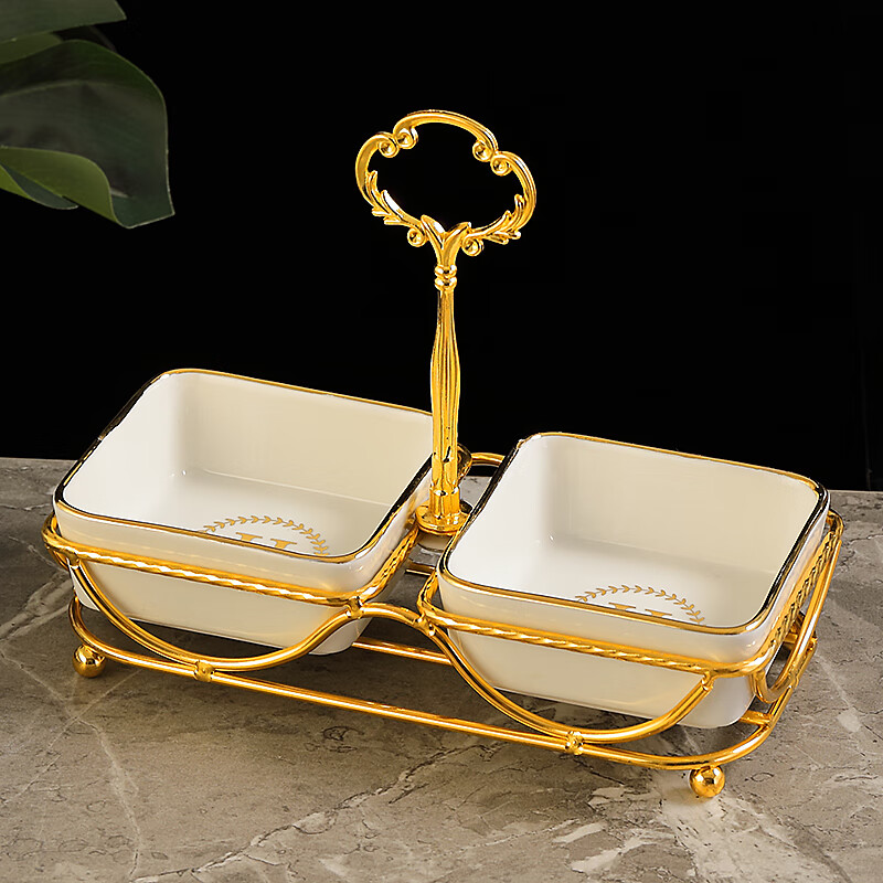 创京懿选水果拼盘陶瓷 商用水果果盘轻奢干果盘瓜子盘小吃盘豪华感网