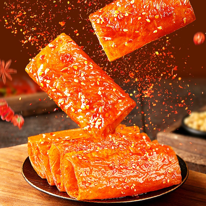 百草味大辣片180g  辣皮麻辣儿时老式豆皮怀旧零