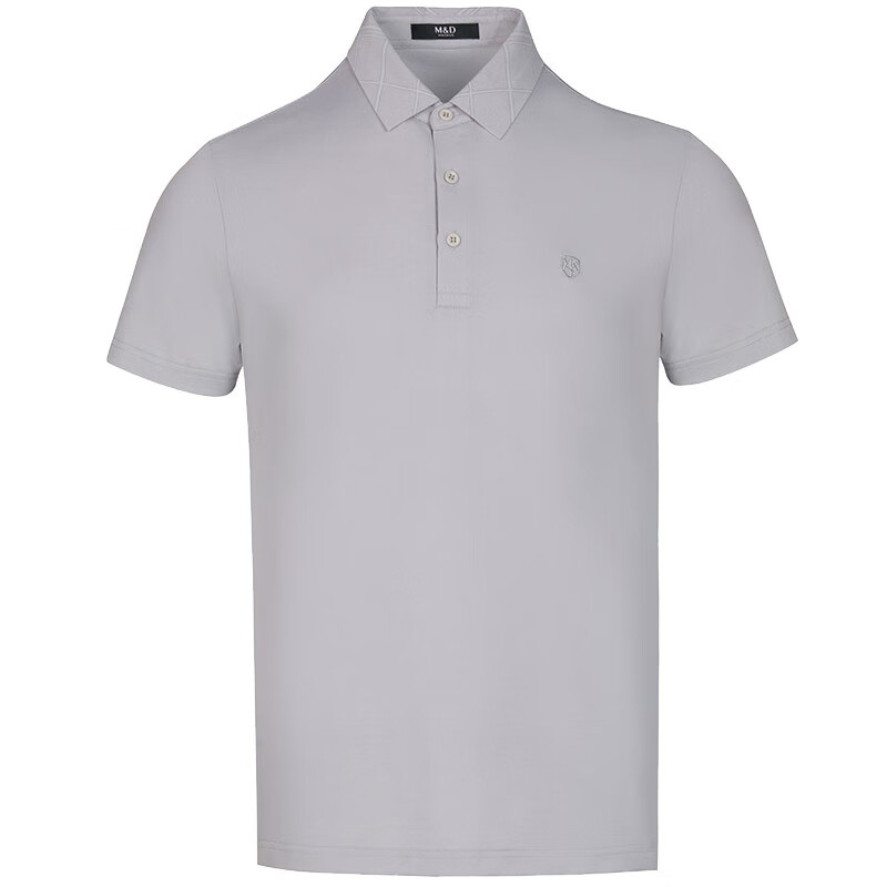 【商场同款】短袖polo衫夏季桑蚕丝轻薄翻领短袖保罗衫男22540 浅灰色