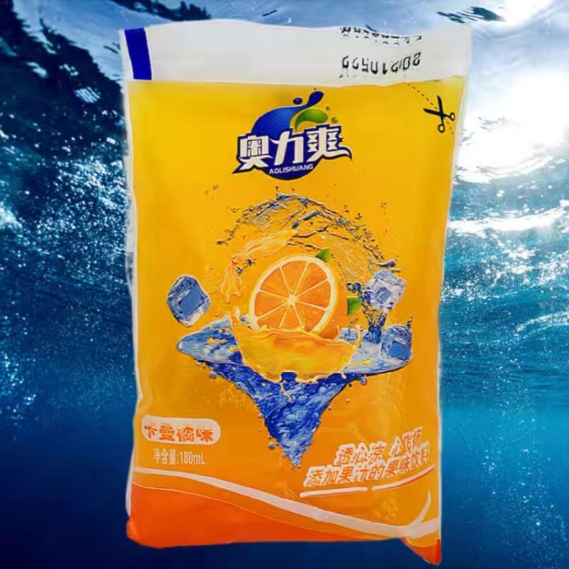 网红老式袋装饮料童年含果汁透心凉小刨冰百香果芒果卡曼桔葡萄味