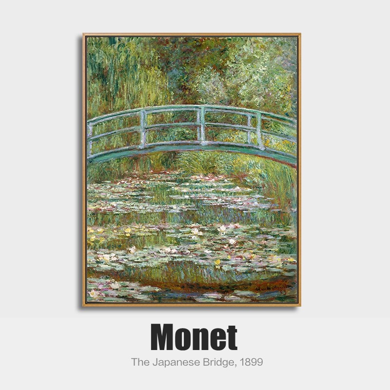 史历克 莫奈客厅装饰画 日本桥餐厅卧室挂画沙发背景墙玄关走廊壁画