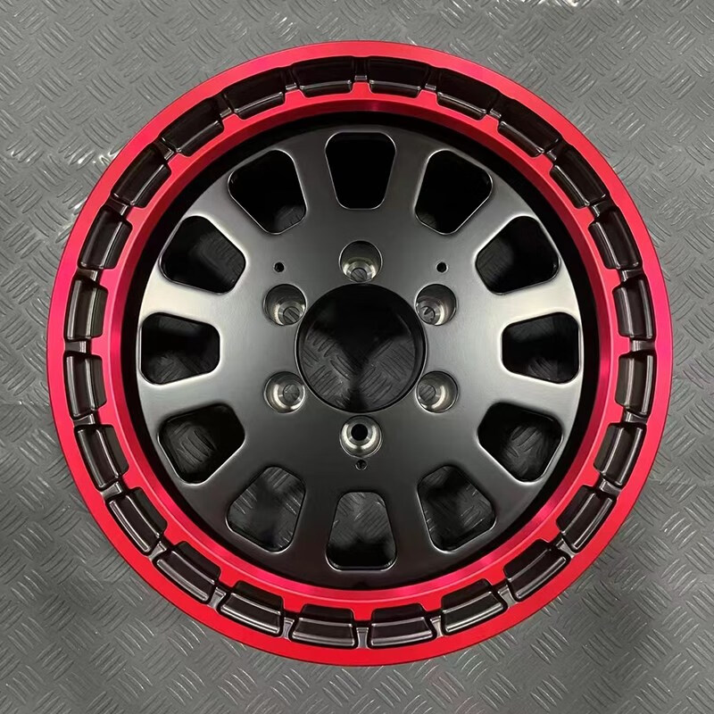 杰派洛适用于牧马人坦克500改装复古17寸18寸负值越野轮毂定制 红黑双