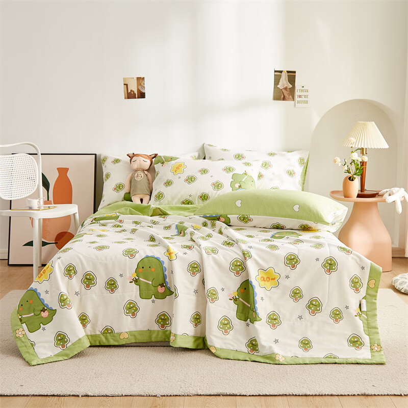 恒源祥 空调被 棉花被夏凉被子被褥纯棉可水洗午睡单人双人全棉被芯夏季 魔法龙【A类100%棉】 150*200cm【单夏被】