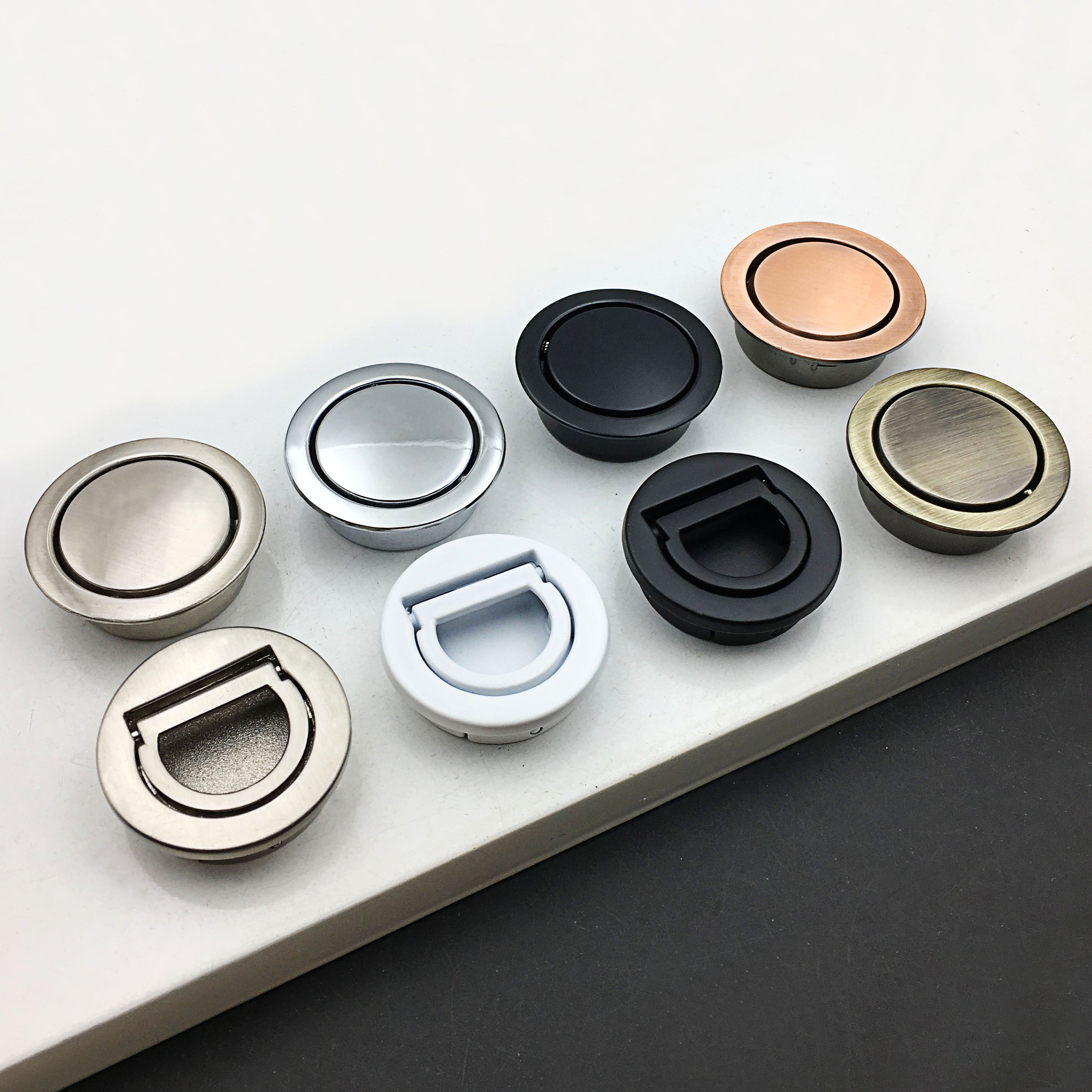 启年榻榻米拉手暗把手隐形式抽屉圆形暗装扣手橱柜衣柜五金配件 圆形