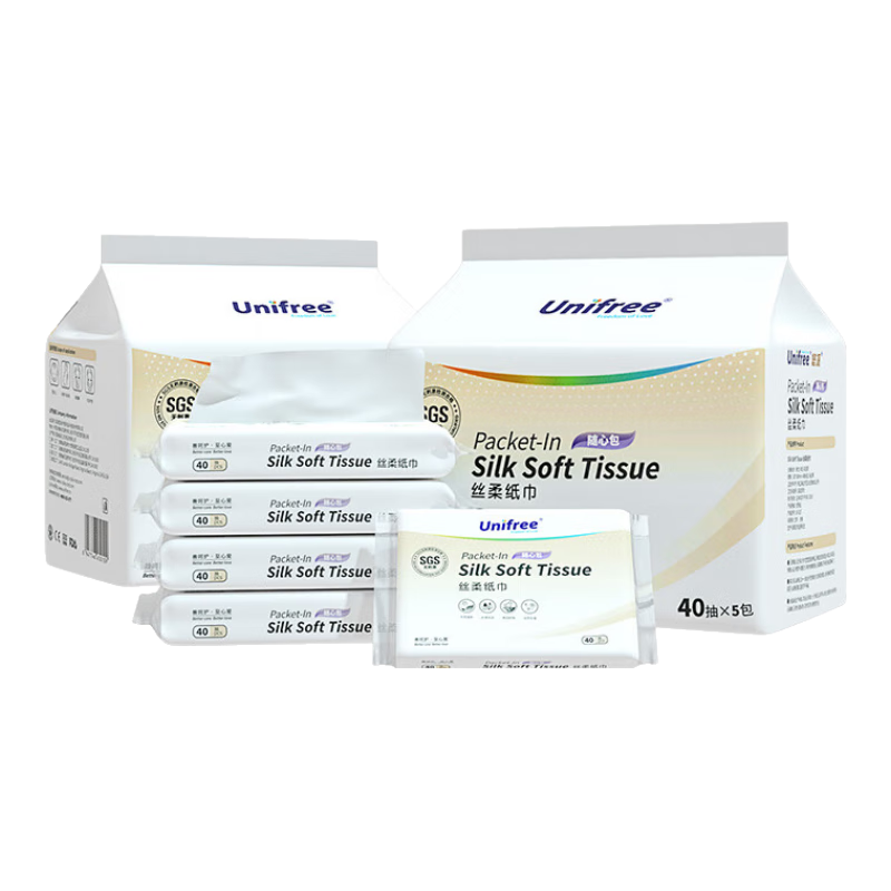 unifree婴儿乳霜纸3层40抽*10包抽纸柔润高端婴儿柔纸巾敏感肌肤适用