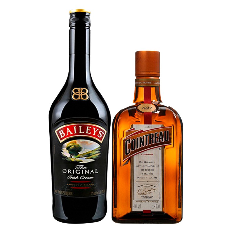 百利甜酒 力娇酒利口酒配制酒 进口洋酒 百利甜700ml 君度香橙700ml