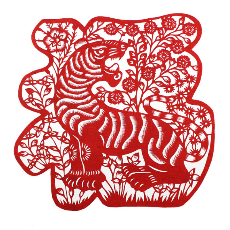 2022年春节窗花2022虎年春节剪纸窗花福字手工剪纸中国风传统年画节庆