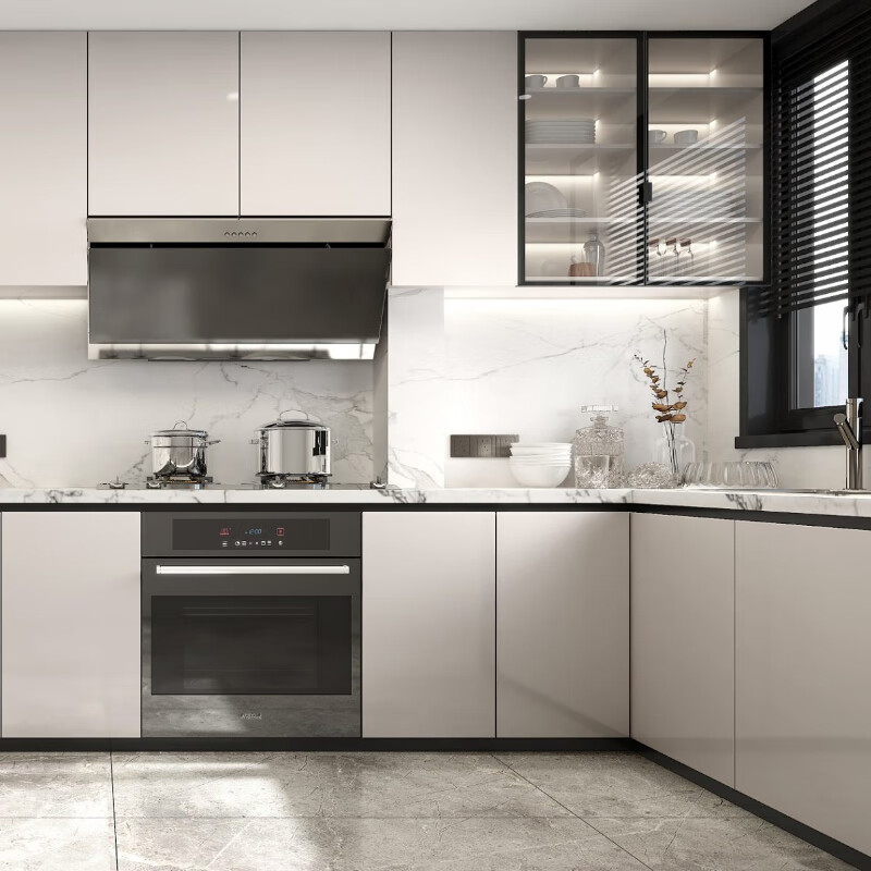 仁聚益成都整体橱柜定制石材板材瓷砖橱柜定做岛台设计现代简约厨房