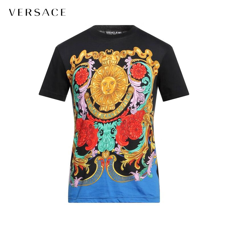 范思哲(versace)七夕礼物 男士t恤 black s int
